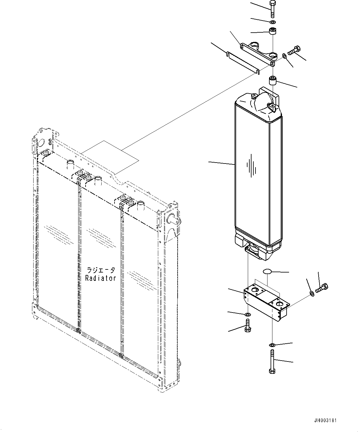 Komatsu parts book diagram for D375A-6 S/N 62001-UP (Mining Specification): RADIATOR, AFTERCOOLER(#62001-)
