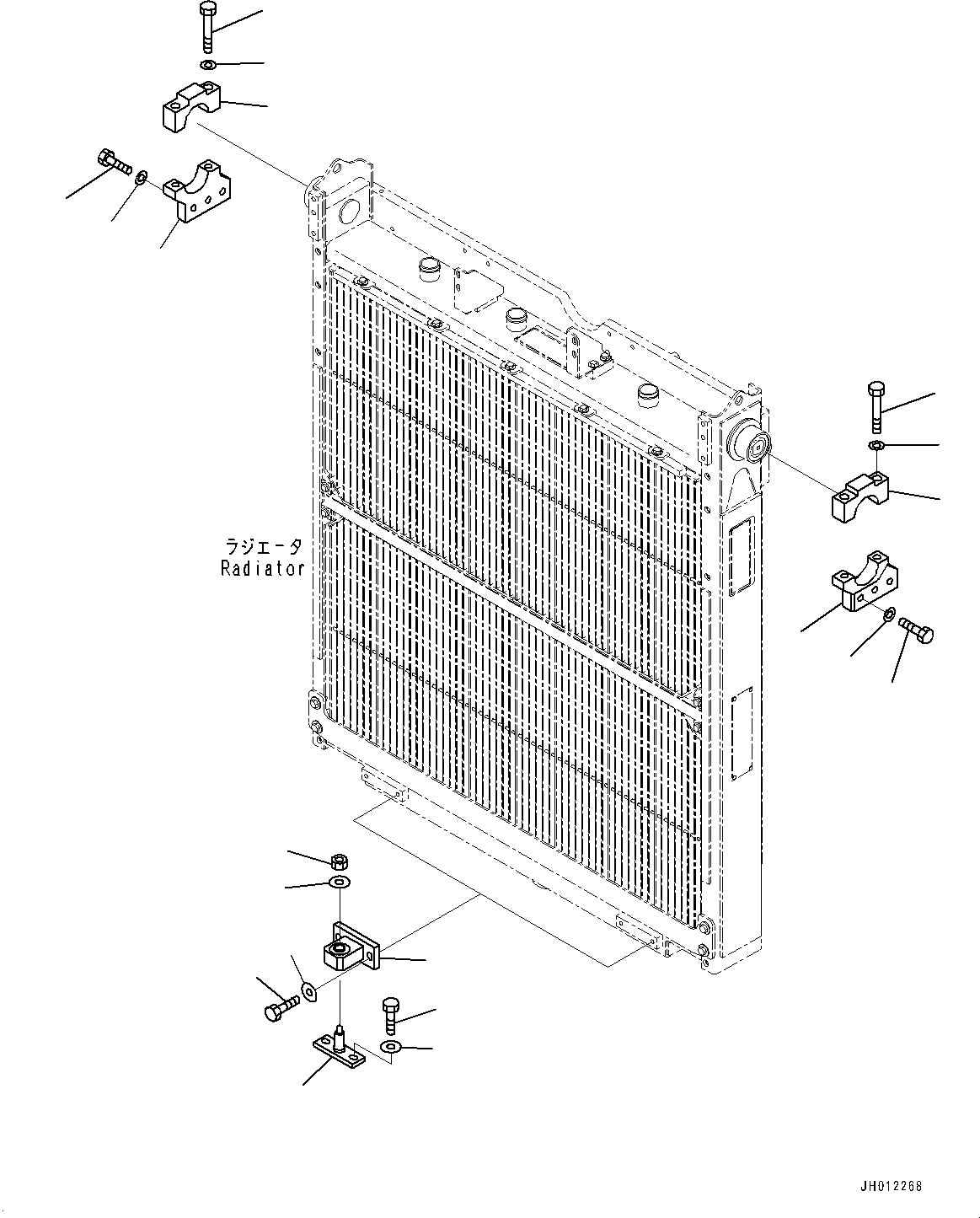 Komatsu parts book diagram for D375A-6 S/N 62001-UP (Mining Specification): RADIATOR, RADIATOR MOUNTING(#9999-)
