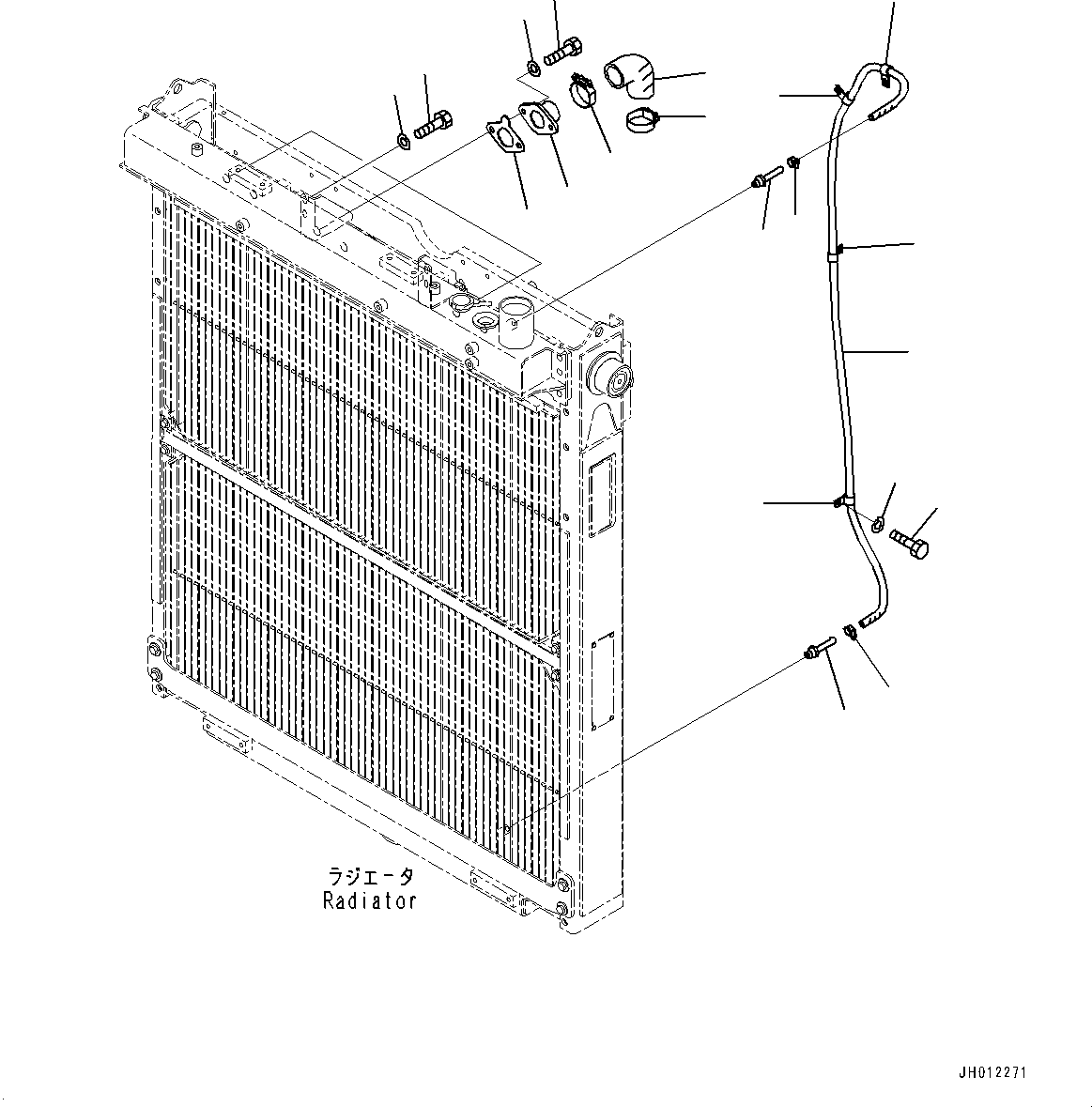 Komatsu parts book diagram for D375A-6 S/N 62001-UP (Mining Specification): RADIATOR, CORE MOUNTING AND PIPING(#9999-)