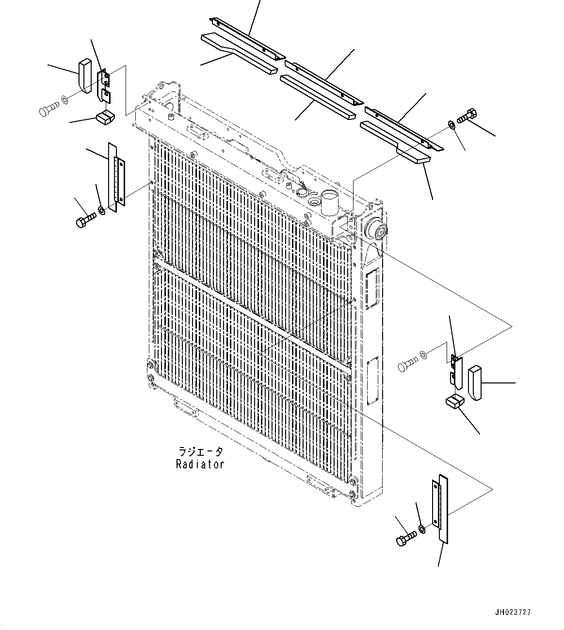 Komatsu parts book diagram for D375A-6 S/N 62001-UP (Mining Specification): RADIATOR, WIND BRAKE(#9999-)