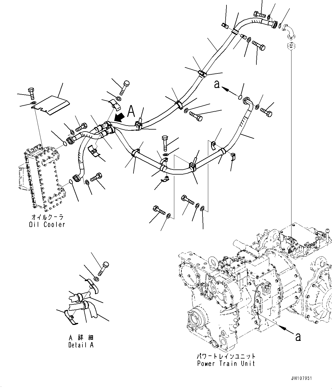 Komatsu parts book diagram for D375A-6 S/N 62001-UP (Mining Specification): POWER TRAIN OIL COOLER PIPING, OIL COOLER PIPING(#60663-)