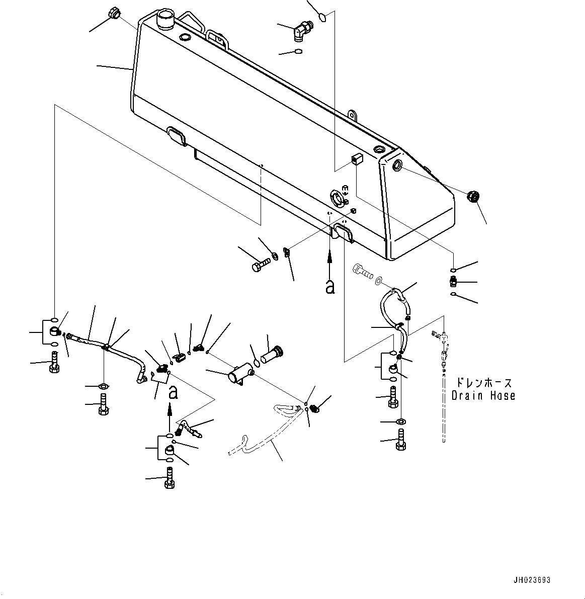 Komatsu parts book diagram for D375A-6 S/N 62001-UP (Mining Specification): FUEL TANK, FUEL PIPING(#62001-)