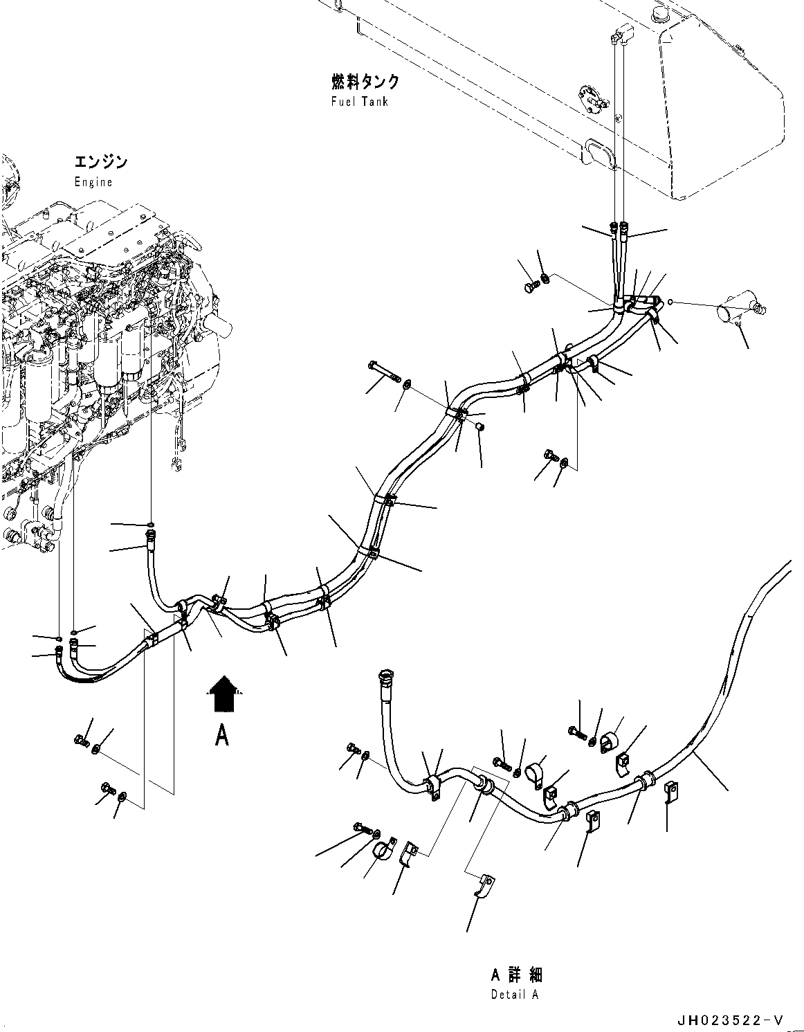 Komatsu parts book diagram for D375A-6 S/N 62001-UP (Mining Specification): FUEL PIPING, FUEL MAIN PIPING(#60001-)
