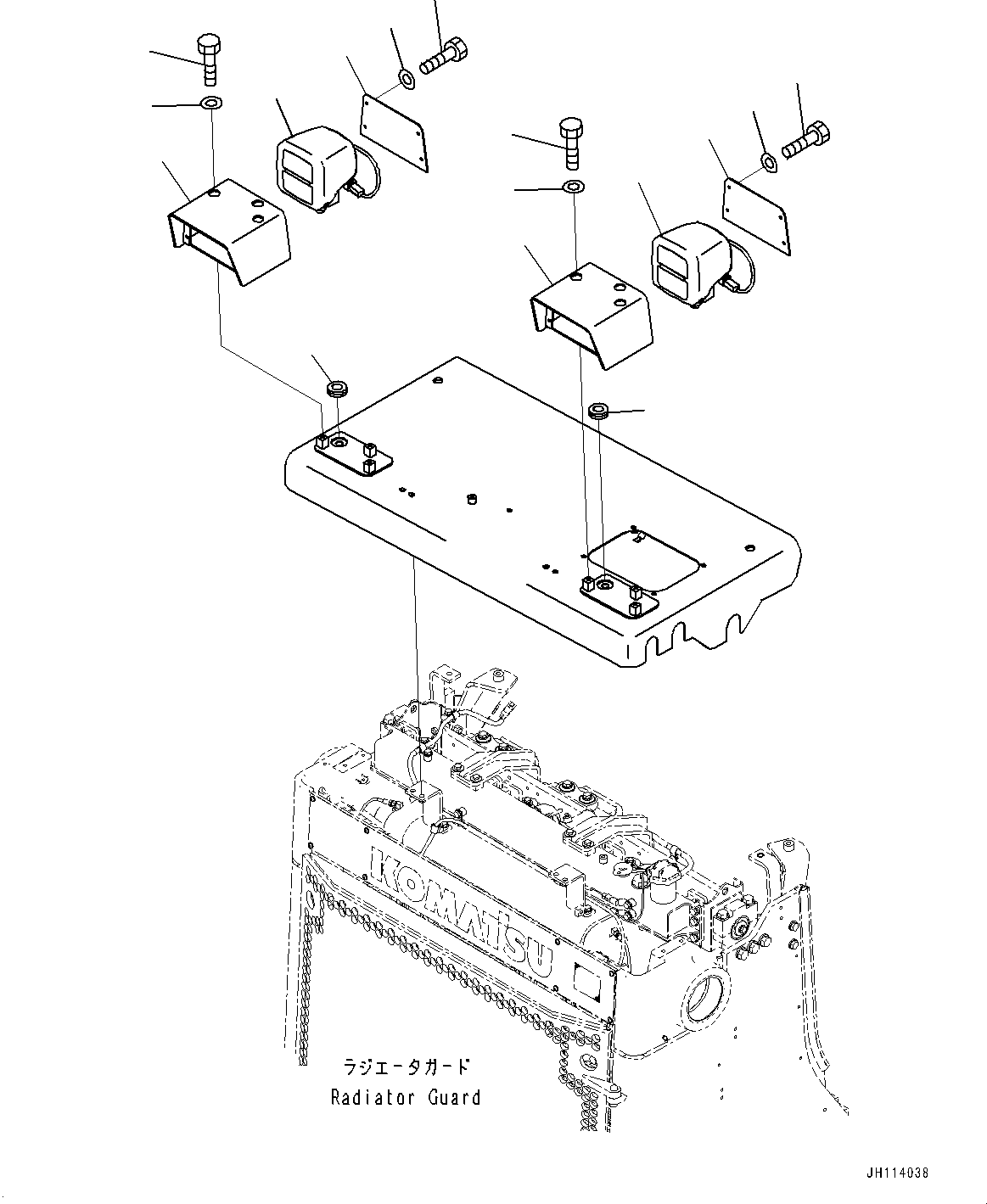 Komatsu parts book diagram for D375A-6 S/N 62001-UP (Mining Specification): HEADLAMP AND WIRING HARNESS, (#62001-)