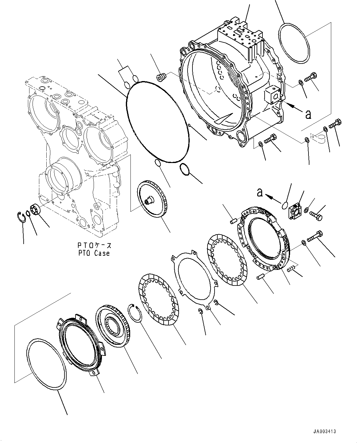 Komatsu parts book diagram for D375A-6 S/N 62001-UP (Mining Specification): POWER TRAIN, REAR HOUSING(#60001-)