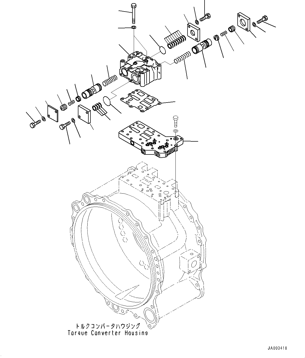 Komatsu parts book diagram for D375A-6 S/N 62001-UP (Mining Specification): POWER TRAIN, TORQUE CONVERTER VALVE(#60001-)