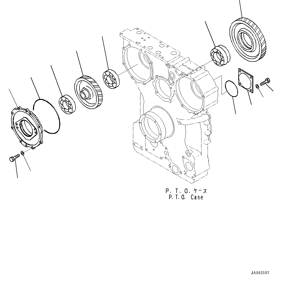 Komatsu parts book diagram for D375A-6 S/N 62001-UP (Mining Specification): POWER TRAIN, CHARGE PUMP GEAR(#60001-)
