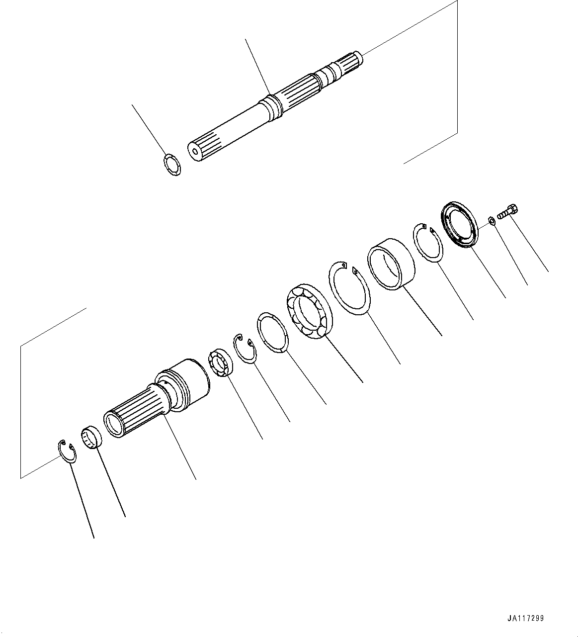 Komatsu parts book diagram for D375A-6 S/N 62001-UP (Mining Specification): POWER TRAIN, INPUT AND OUTPUT SHAFT(#101703-)
