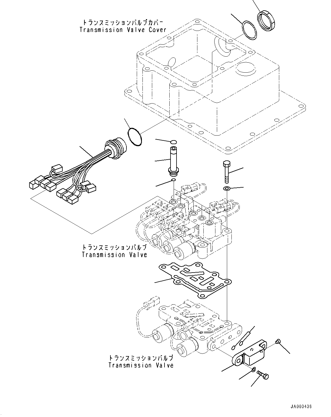 Komatsu parts book diagram for D375A-6 S/N 62001-UP (Mining Specification): POWER TRAIN, TRANSMISSION E.C.M.V. VALVE MOUNTING (1/2)(#60001-)
