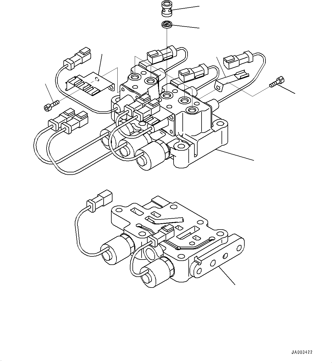 Komatsu parts book diagram for D375A-6 S/N 62001-UP (Mining Specification): POWER TRAIN, TRANSMISSION CONTROL VALVE (ECMV)(#60001-)