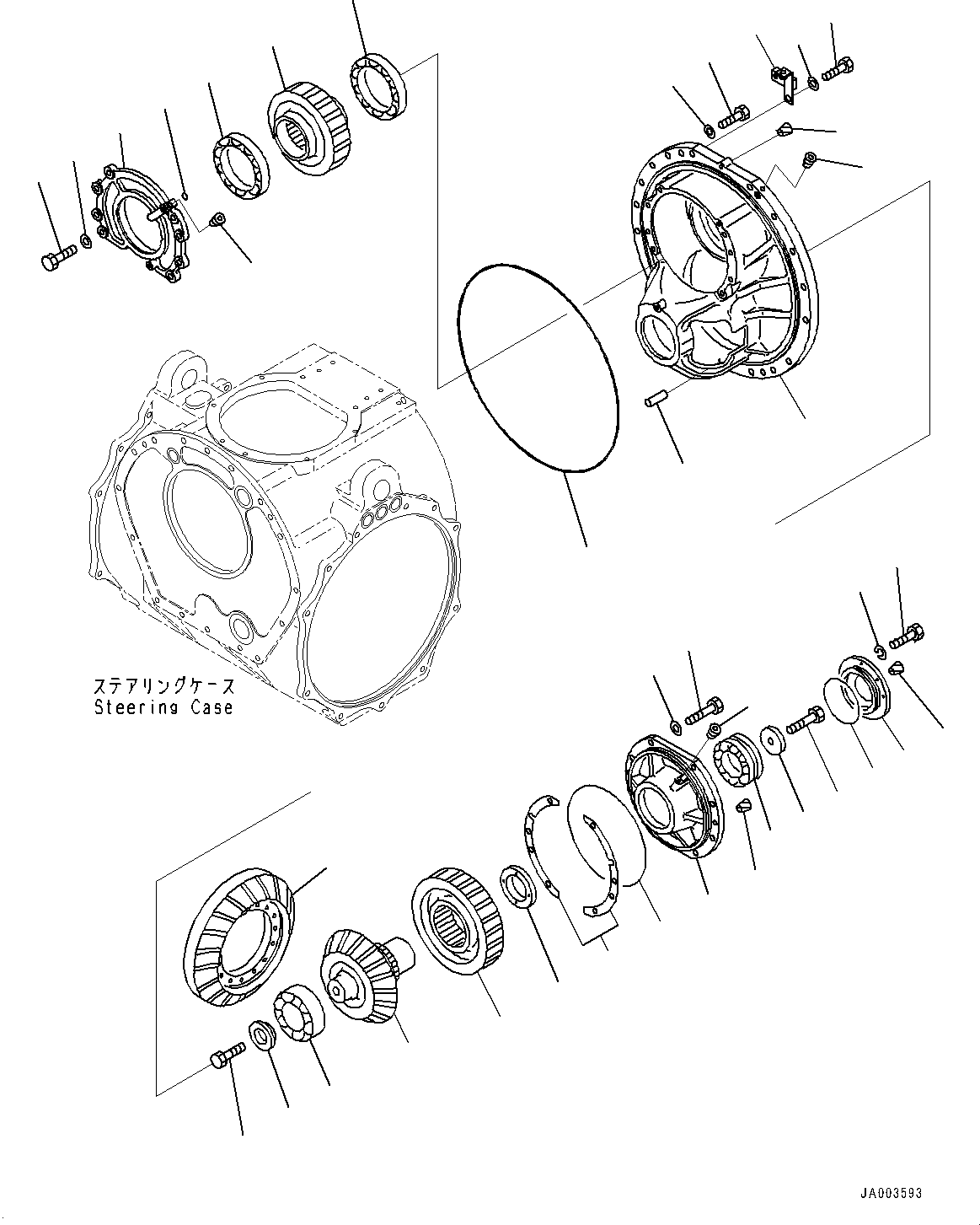 Komatsu parts book diagram for D375A-6 S/N 62001-UP (Mining Specification): POWER TRAIN, PINION AND CAGE(#60001-)
