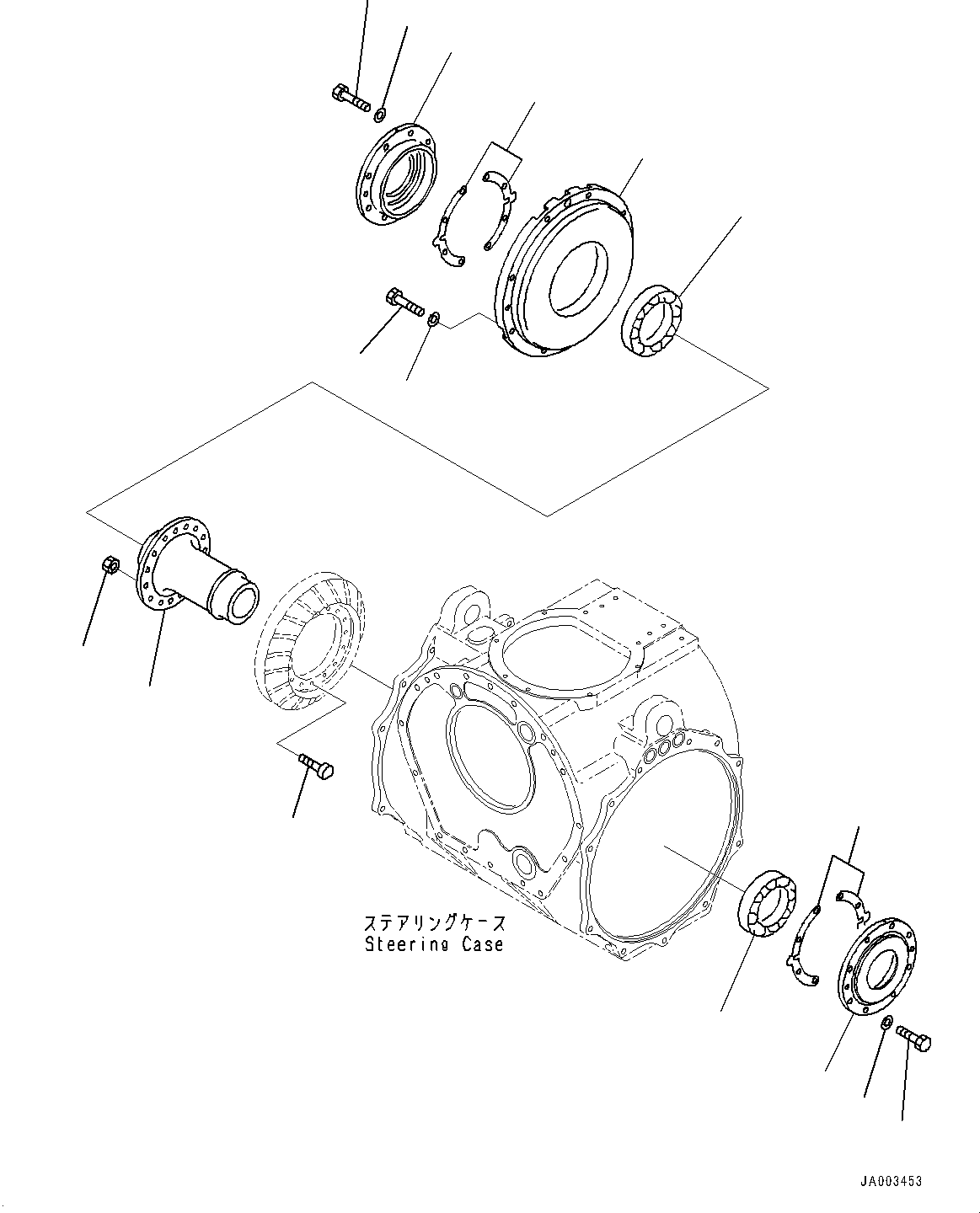 Komatsu parts book diagram for D375A-6 S/N 62001-UP (Mining Specification): POWER TRAIN, BEVEL GEAR AND SHAFT(#60001-)