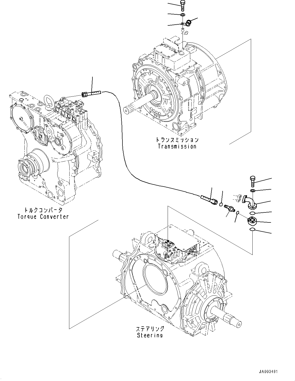 Komatsu parts book diagram for D375A-6 S/N 62001-UP (Mining Specification): POWER TRAIN, PIPING(#60001-)