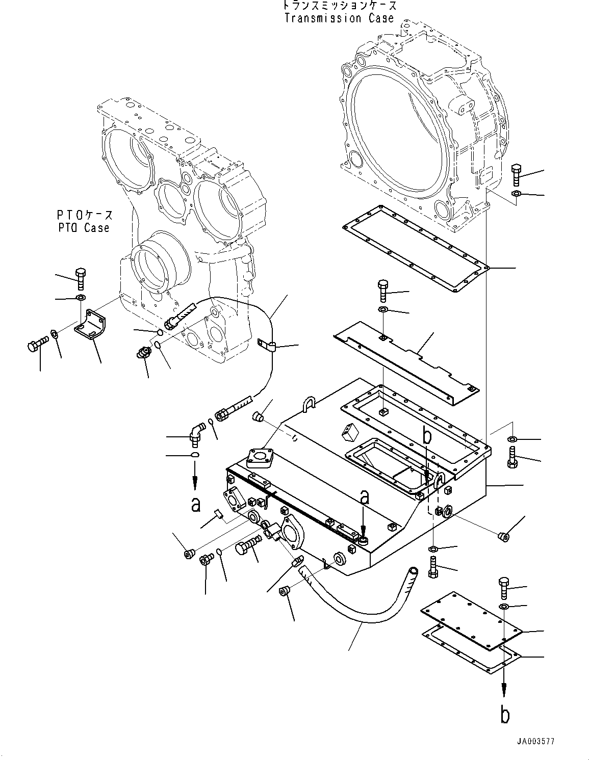 Komatsu parts book diagram for D375A-6 S/N 62001-UP (Mining Specification): POWER TRAIN, TANK(#60001-)
