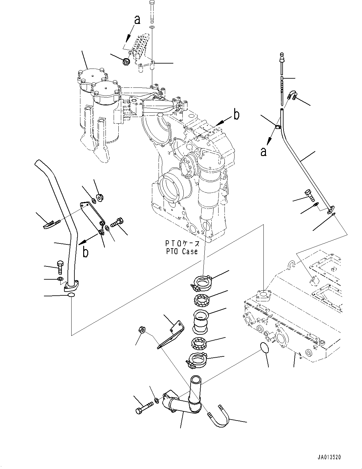 Komatsu parts book diagram for D375A-6 S/N 62001-UP (Mining Specification): POWER TRAIN, SUCTION TUBE(#60001-)