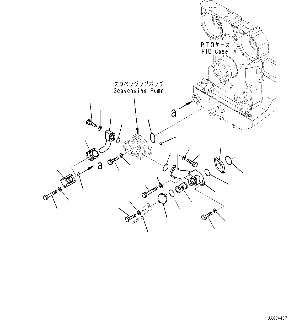 Komatsu parts book diagram for D375A-6 S/N 62001-UP (Mining Specification): POWER TRAIN, RETURN PIPING(#60001-)