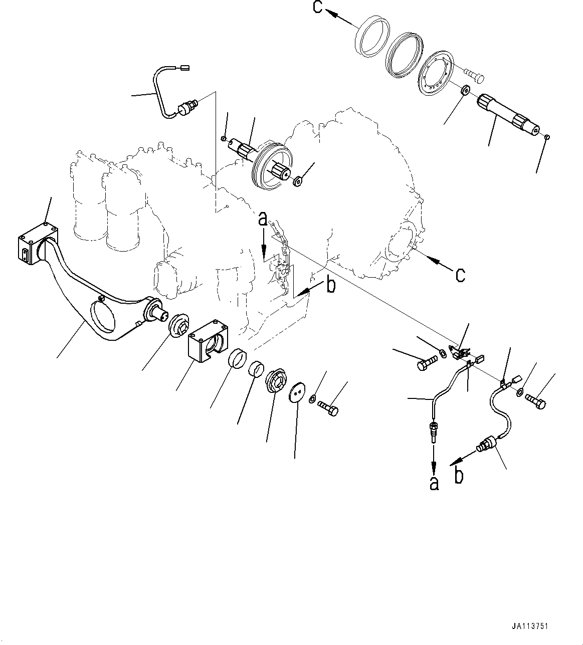 Komatsu parts book diagram for D375A-6 S/N 62001-UP (Mining Specification): POWER TRAIN, MOUNTING PARTS(#60001-)