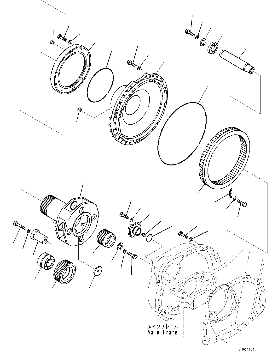 Komatsu parts book diagram for D375A-6 S/N 62001-UP (Mining Specification): FINAL DRIVE, GEAR AND COVER R.H.(#62001-)