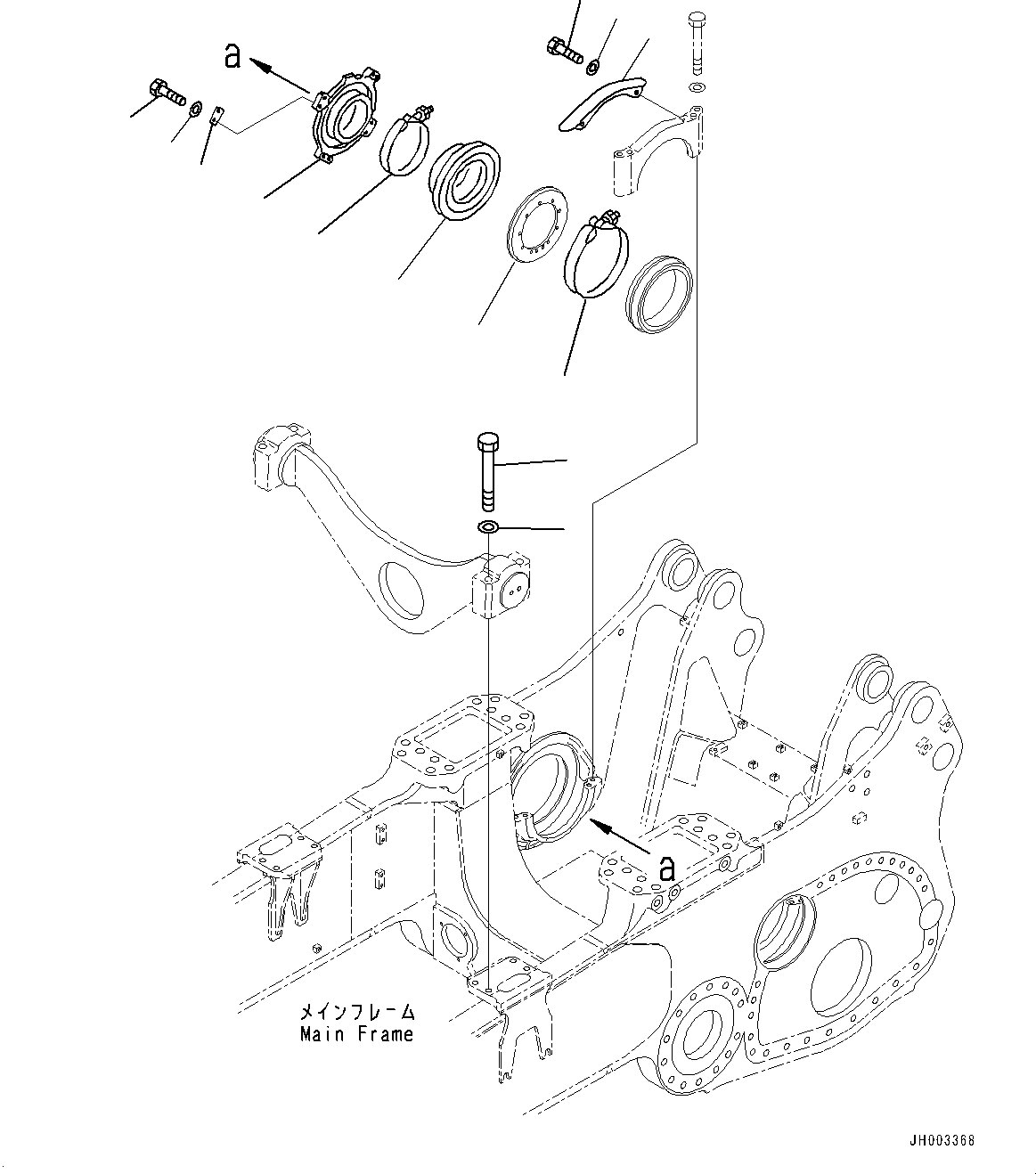 Komatsu parts book diagram for D375A-6 S/N 62001-UP (Mining Specification): POWER TRAIN UNIT MOUNTING, (#60001-)