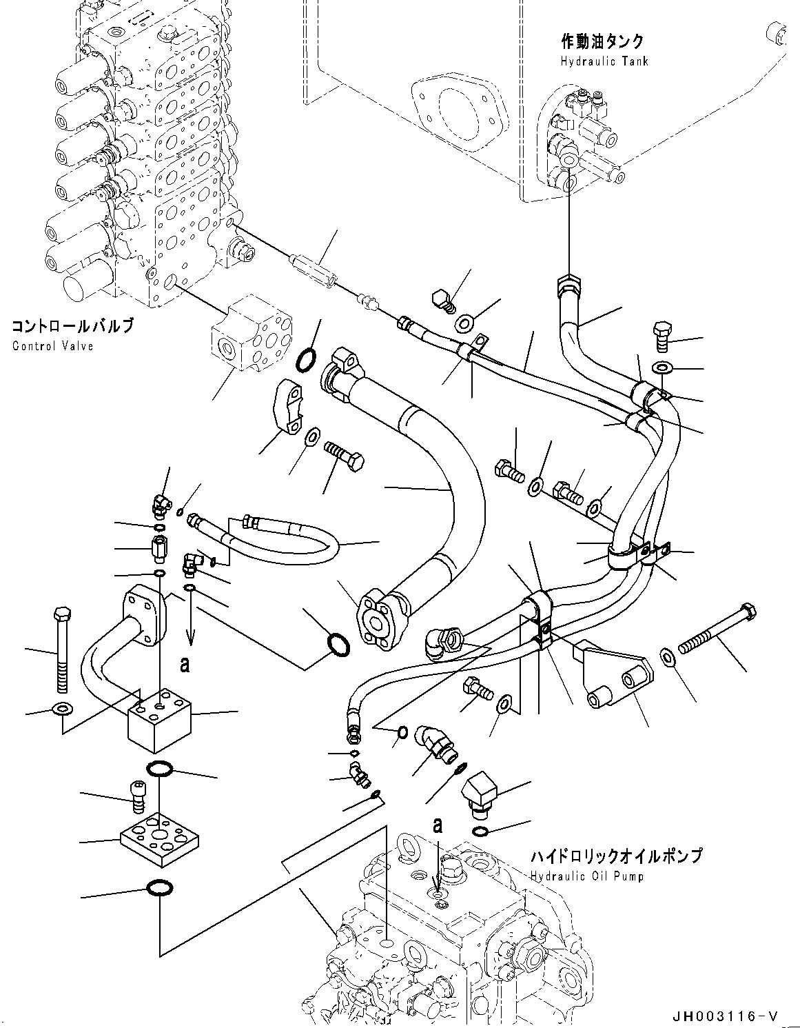 Komatsu parts book diagram for D375A-6 S/N 62001-UP (Mining Specification): HYDRAULIC PUMP PIPING, DELIVERY PIPING(#60001-)