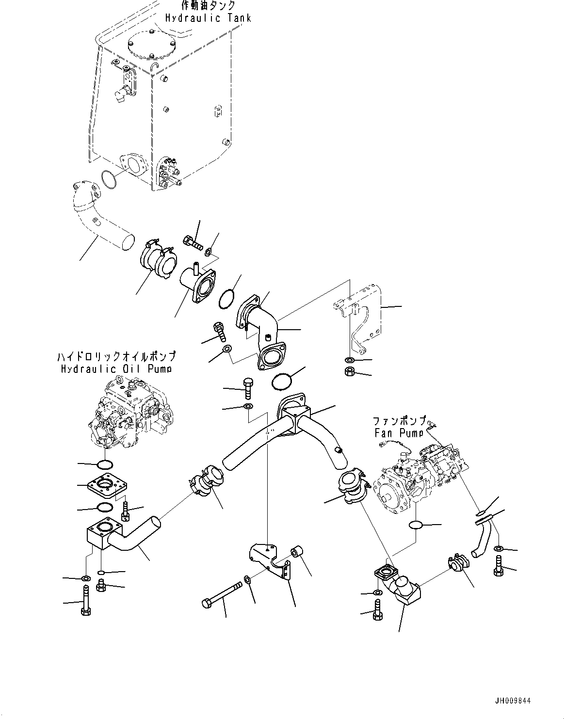 Komatsu parts book diagram for D375A-6 S/N 62001-UP (Mining Specification): HYDRAULIC PUMP PIPING, SUCTION PIPING(#60001-60337)