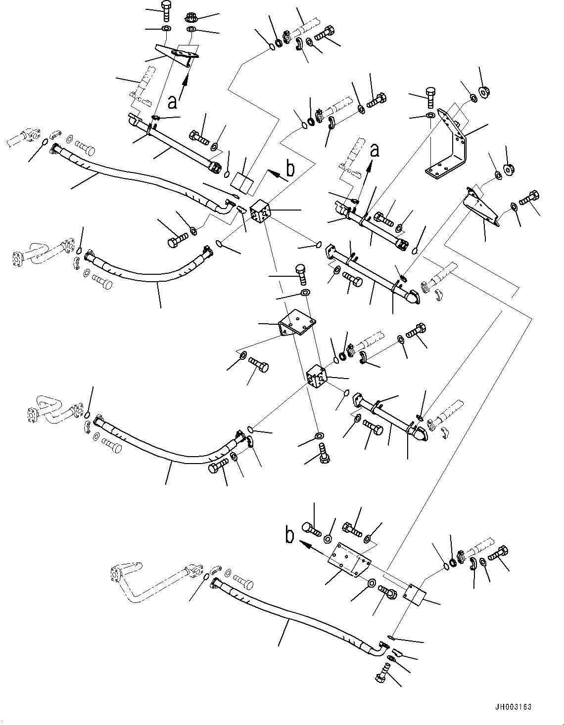 Komatsu parts book diagram for D375A-6 S/N 62001-UP (Mining Specification): RIPPER PIPING, RETURN PIPING(#60001-)