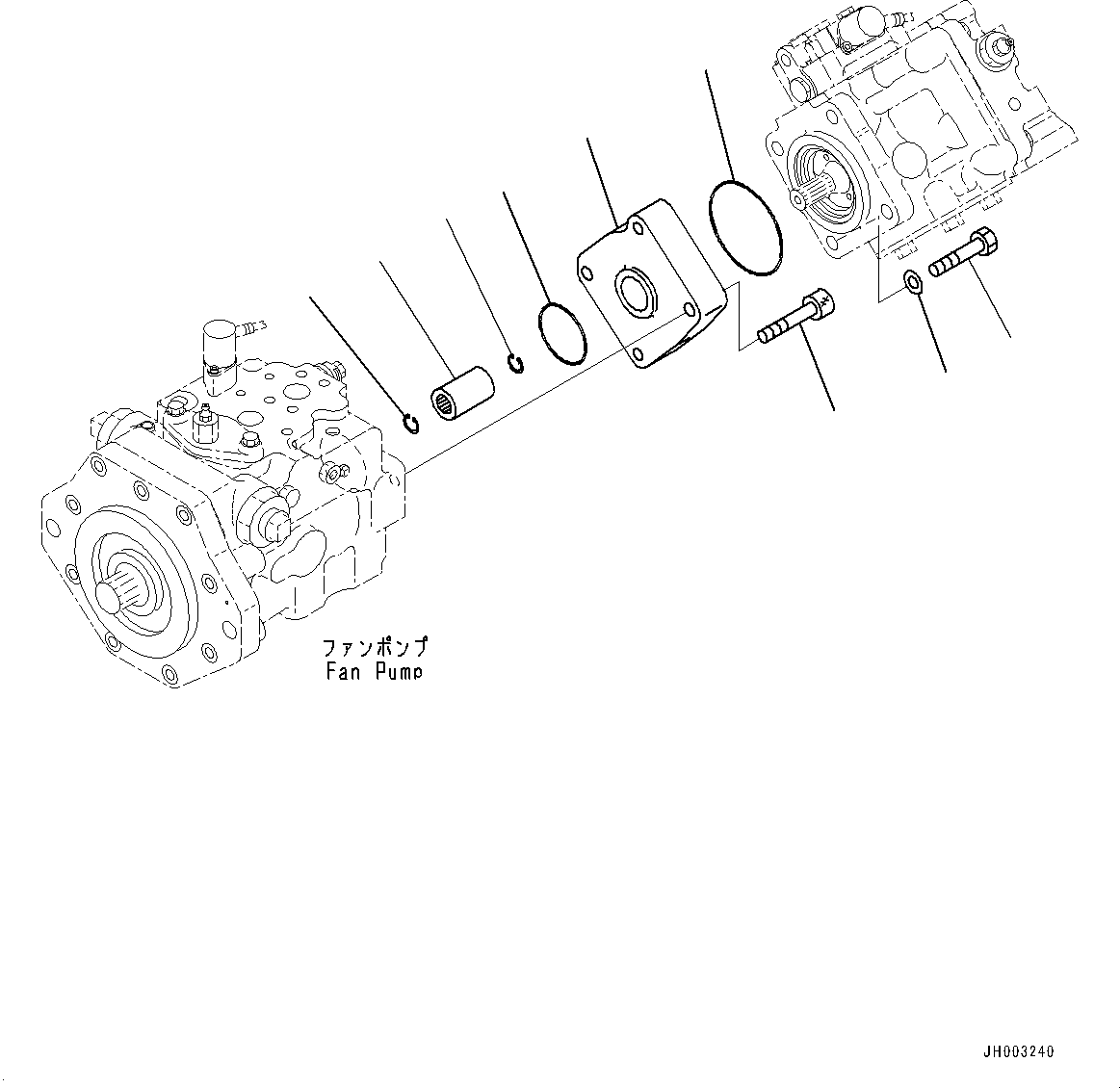 Komatsu parts book diagram for D375A-6 S/N 62001-UP (Mining Specification): COOLING FAN DRIVE PIPING, FAN PUMP (15/15)(#60001-)