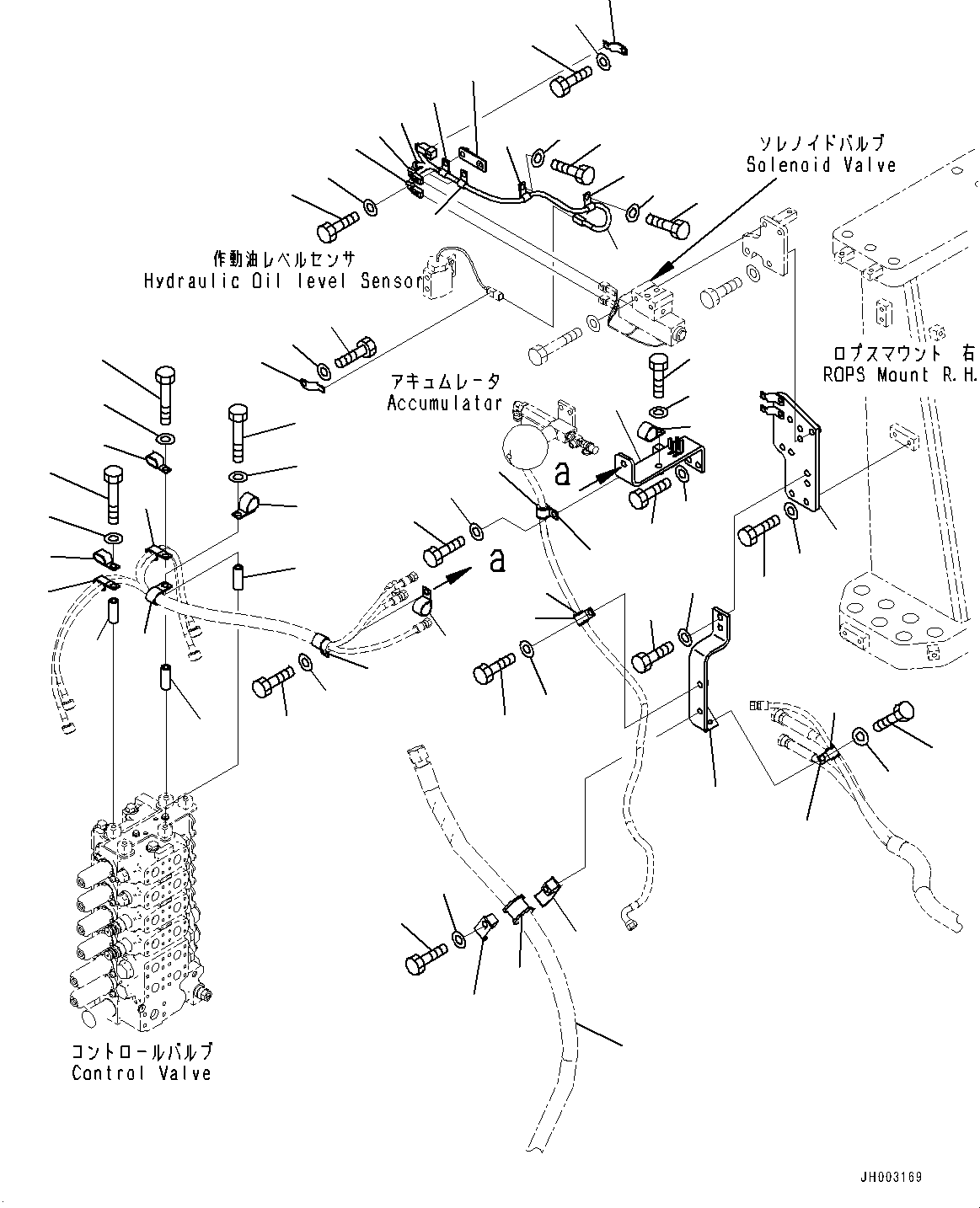 Komatsu parts book diagram for D375A-6 S/N 62001-UP (Mining Specification): PROPORTIONAL PRESSURE CONTROL (PPC) PIPING, HYDRAULIC SENSOR WIRING HARNESS AND HOSE CLAMP(#60001-60006)