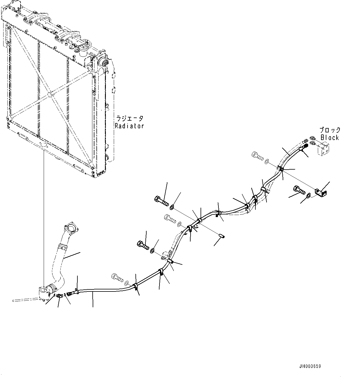Komatsu parts book diagram for D375A-6 S/N 62001-UP (Mining Specification): QUICK COUPLER PIPING, COOLANT PIPING(#60001-)