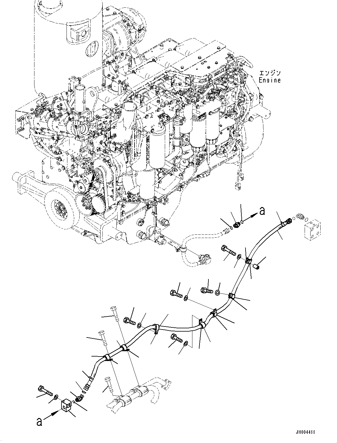 Komatsu parts book diagram for D375A-6 S/N 62001-UP (Mining Specification): QUICK COUPLER PIPING, ENGINE OIL PIPING(#60014-)