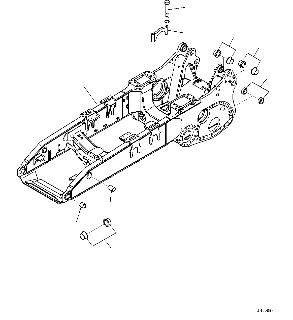 Komatsu parts book diagram for D375A-6 S/N 62001-UP (Mining Specification): MAIN FRAME, FRAME AND BUSHING(#62001-)