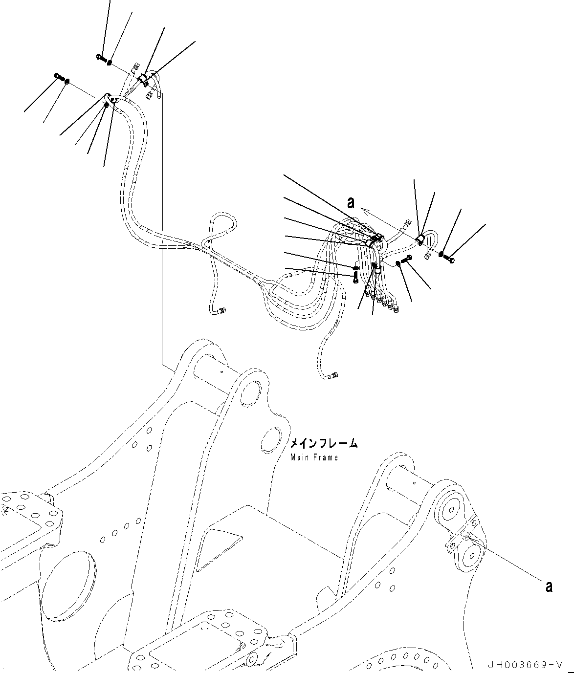 Komatsu parts book diagram for D375A-6 S/N 62001-UP (Mining Specification): RIPPER MOUNTING PIN, REMOTE GREASE PIPING (2/2)(#62001-)