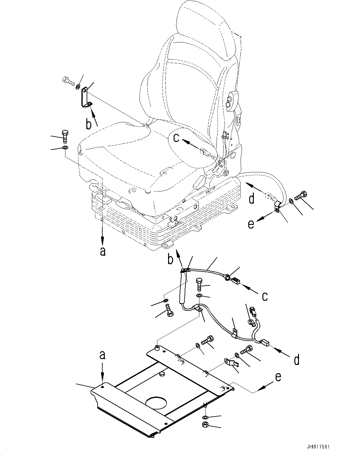 Komatsu parts book diagram for D375A-6 S/N 62001-UP (Mining Specification): OPERATOR'S SEAT, MOUNTING PARTS(#60001-)
