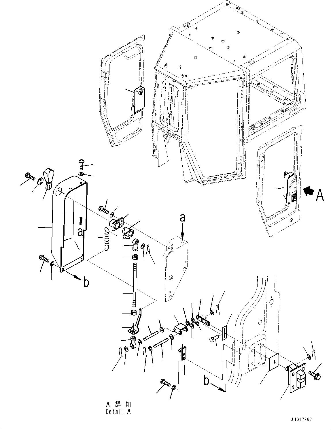Komatsu parts book diagram for D375A-6 S/N 62001-UP (Mining Specification): CAB, DOOR AND LOCK (2/2)(#62001-)