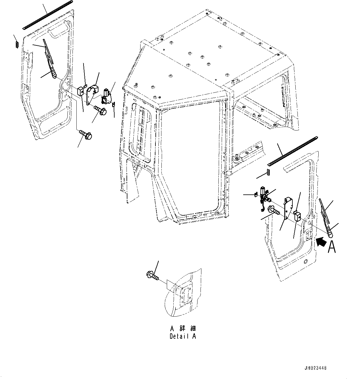 Komatsu parts book diagram for D375A-6 S/N 62001-UP (Mining Specification): CAB, DOOR WIPER(#62001-)