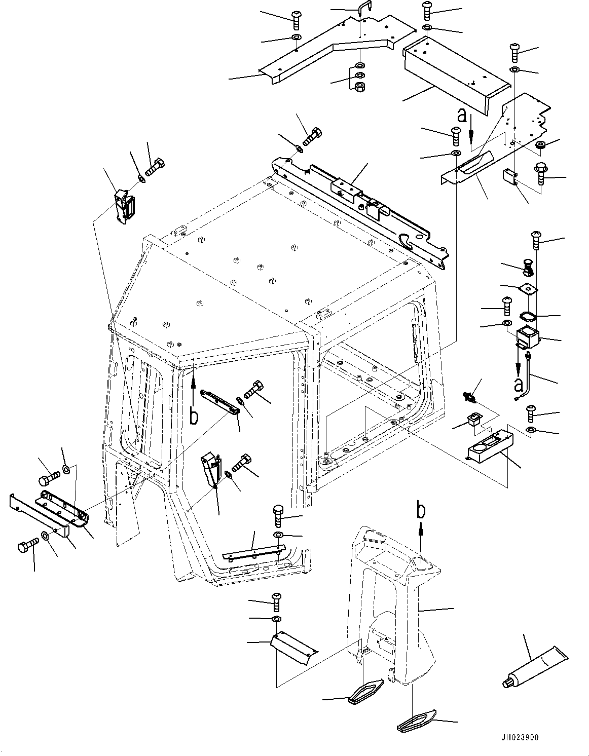 Komatsu parts book diagram for D375A-6 S/N 62001-UP (Mining Specification): CAB, ENVELOPE PARTS (2/2)(#62001-)