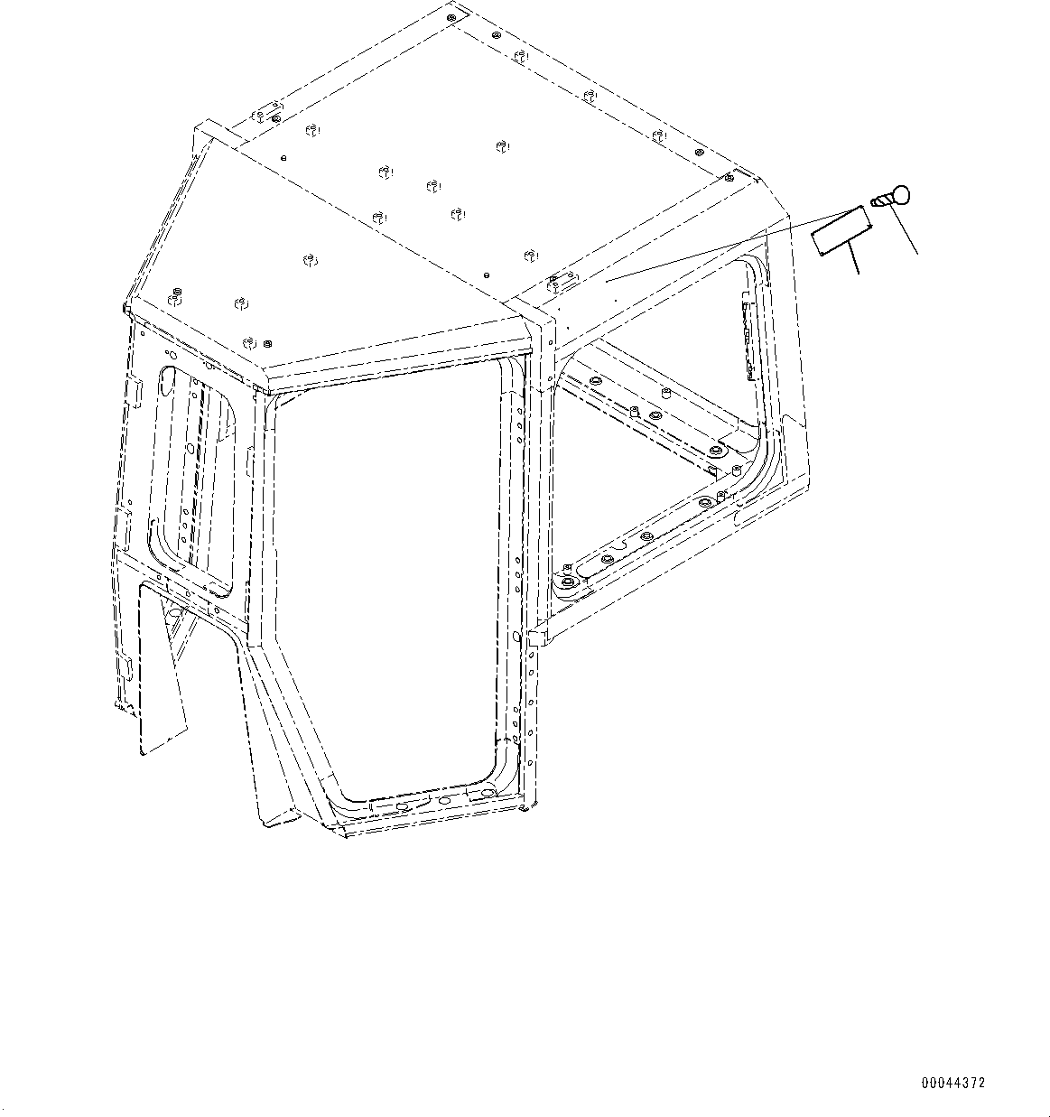 Komatsu parts book diagram for D375A-6 S/N 62001-UP (Mining Specification): CAB, FOPS PLATE(#62001-)