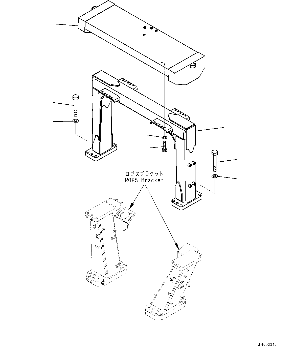 Komatsu parts book diagram for D375A-6 S/N 62001-UP (Mining Specification): ROPS GUARD, (#62001-)