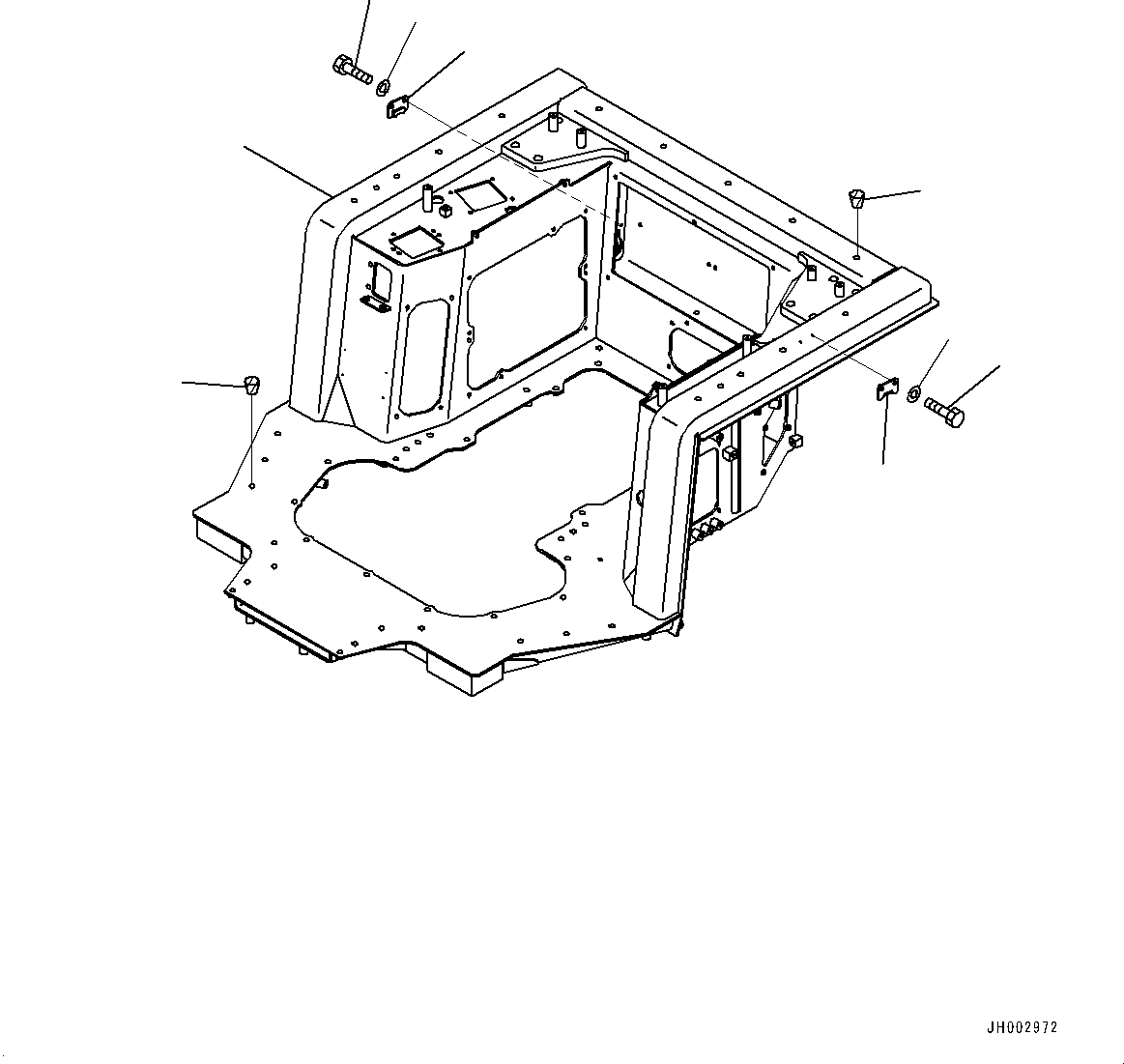 Komatsu parts book diagram for D375A-6 S/N 62001-UP (Mining Specification): FLOOR FRAME, FRAME(#62001-)