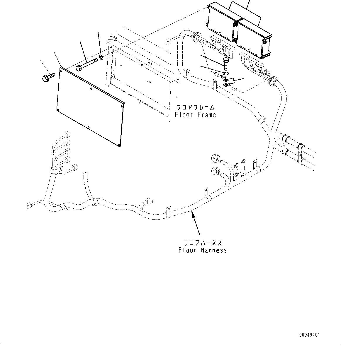 Komatsu parts book diagram for D375A-6 S/N 62001-UP (Mining Specification): FLOOR FRAME, CONTROLLER(#62001-)