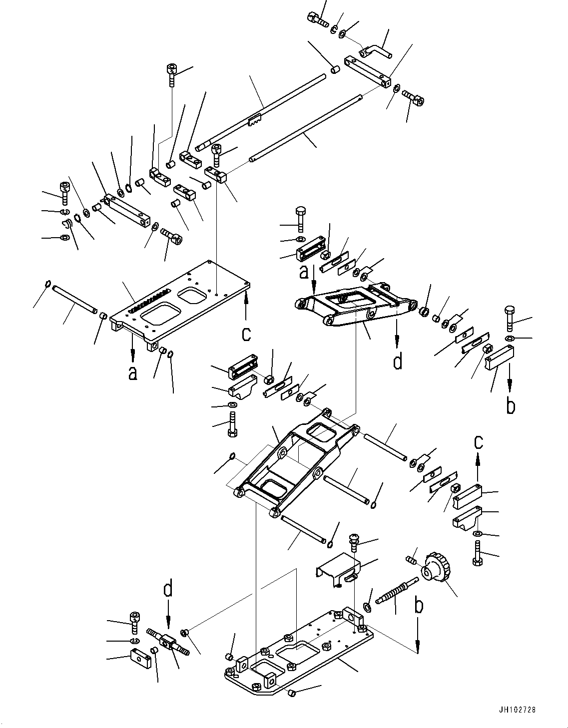 Komatsu parts book diagram for D375A-6 S/N 62001-UP (Mining Specification): FLOOR FRAME, CONSOLE SLIDER(#62001-)