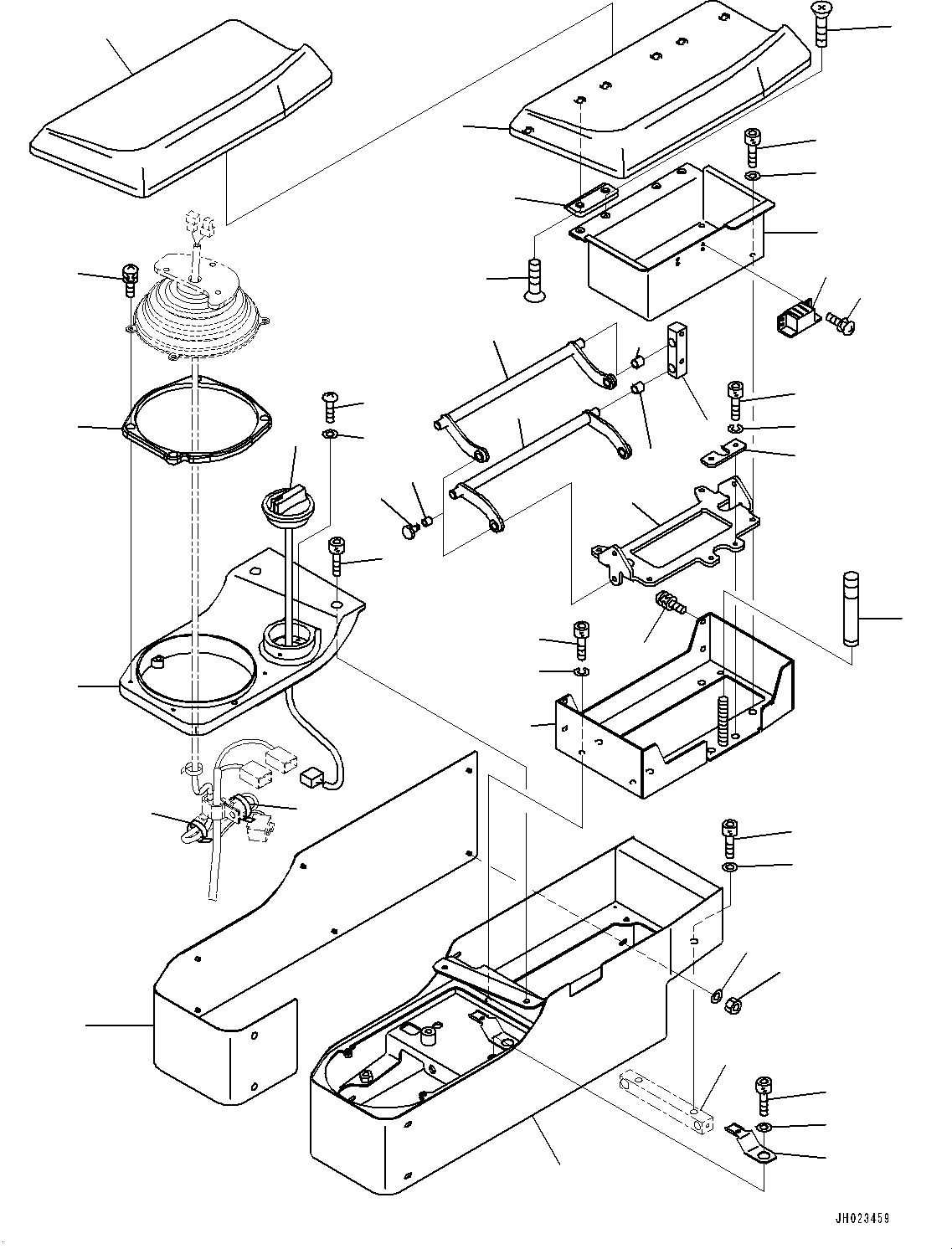 Komatsu parts book diagram for D375A-6 S/N 62001-UP (Mining Specification): FLOOR FRAME, CONSOLE BOX(#62001-)