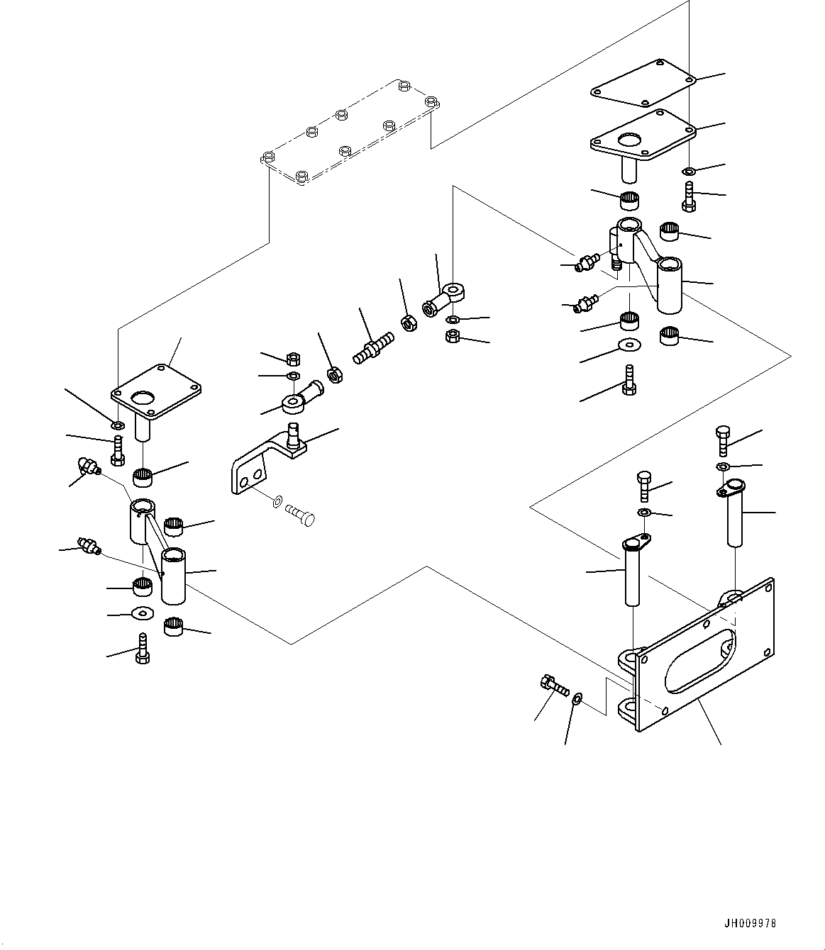 Komatsu parts book diagram for D375A-6 S/N 62001-UP (Mining Specification): FLOOR FRAME, ADJUST LINK(#62001-)