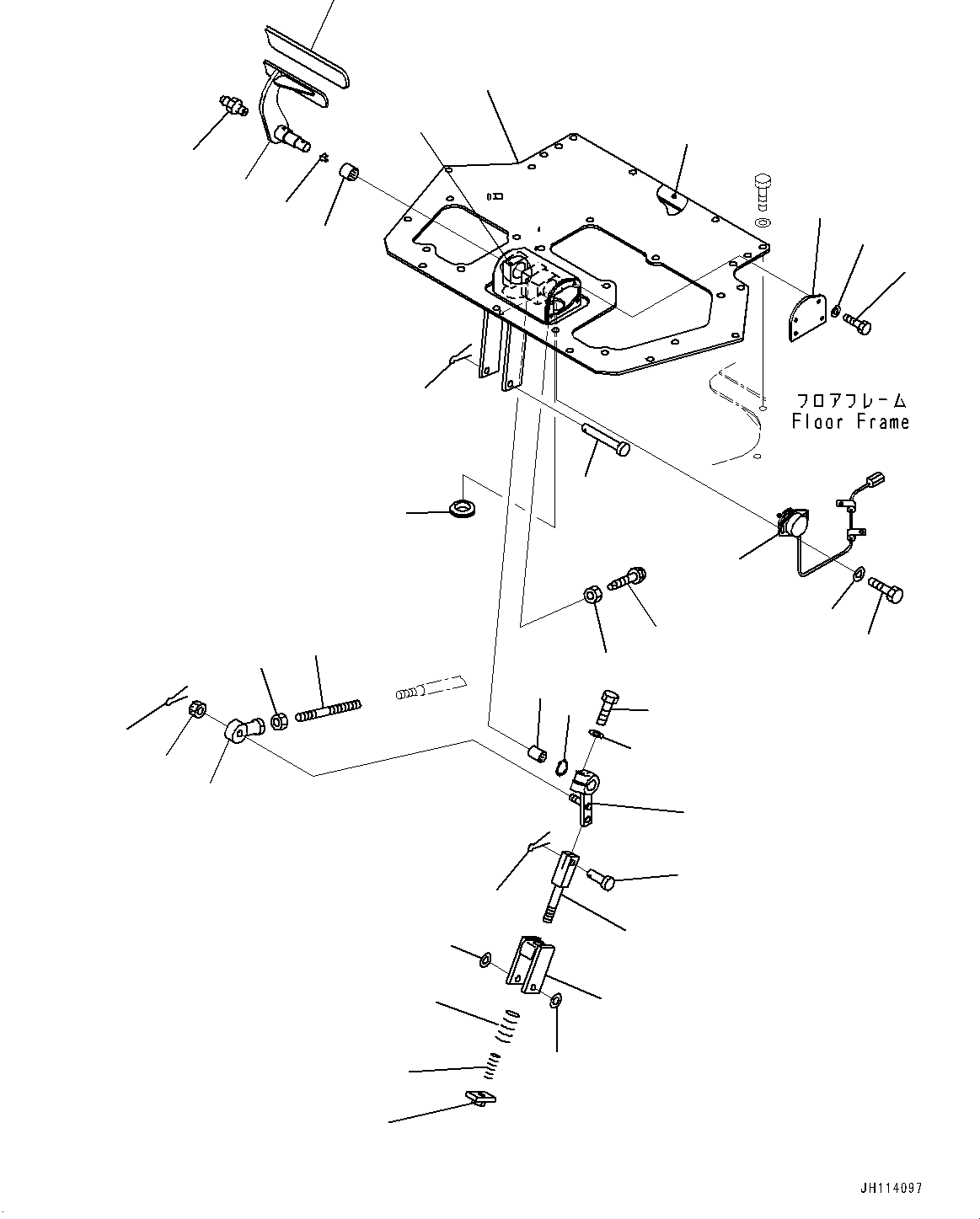 Komatsu parts book diagram for D375A-6 S/N 62001-UP (Mining Specification): FLOOR FRAME, BRAKE PEDAL(#62001-)