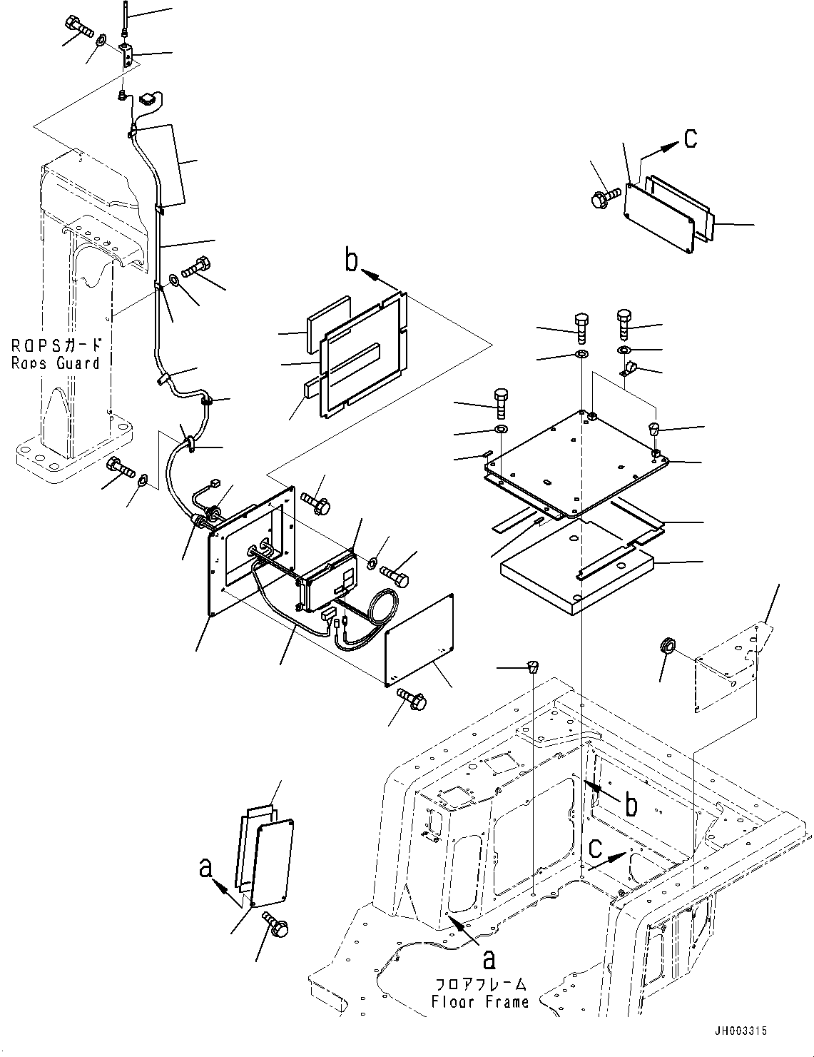 Komatsu parts book diagram for D375A-6 S/N 62001-UP (Mining Specification): FLOOR FRAME COVER, (#60001-60550)