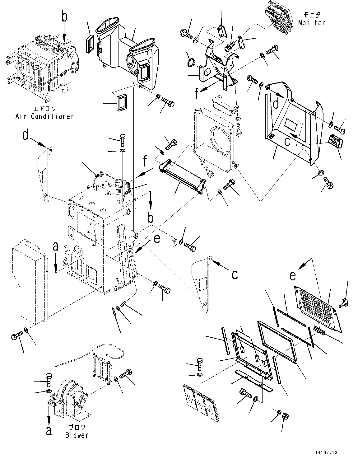 Komatsu parts book diagram for D375A-6 S/N 62001-UP (Mining Specification): DASHBOARD, FILTER COVER AND DASHBOARD(#60001-)