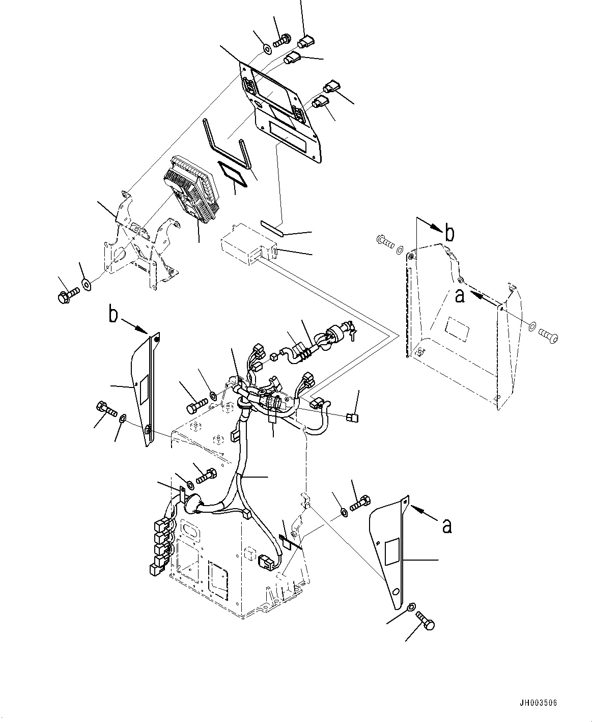 Komatsu parts book diagram for D375A-6 S/N 62001-UP (Mining Specification): DASHBOARD, DASHBOARD, MONITOR AND WIRING HARNESS(#60001-)