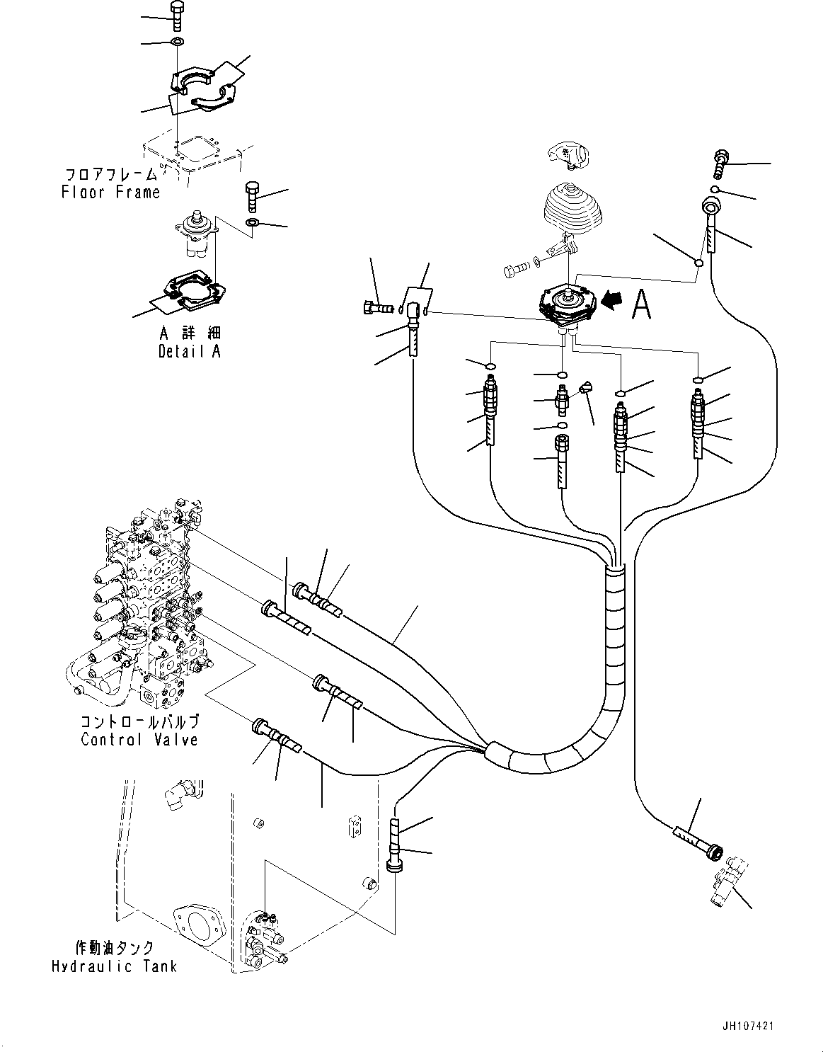 Komatsu parts book diagram for D375A-6 S/N 62001-UP (Mining Specification): FLOOR FRAME, PPC VALVE FOR BLADE(#62001-)