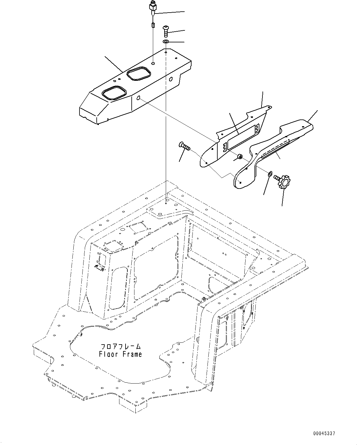 Komatsu parts book diagram for D375A-6 S/N 62001-UP (Mining Specification): FLOOR FRAME, ARMREST(#62001-)