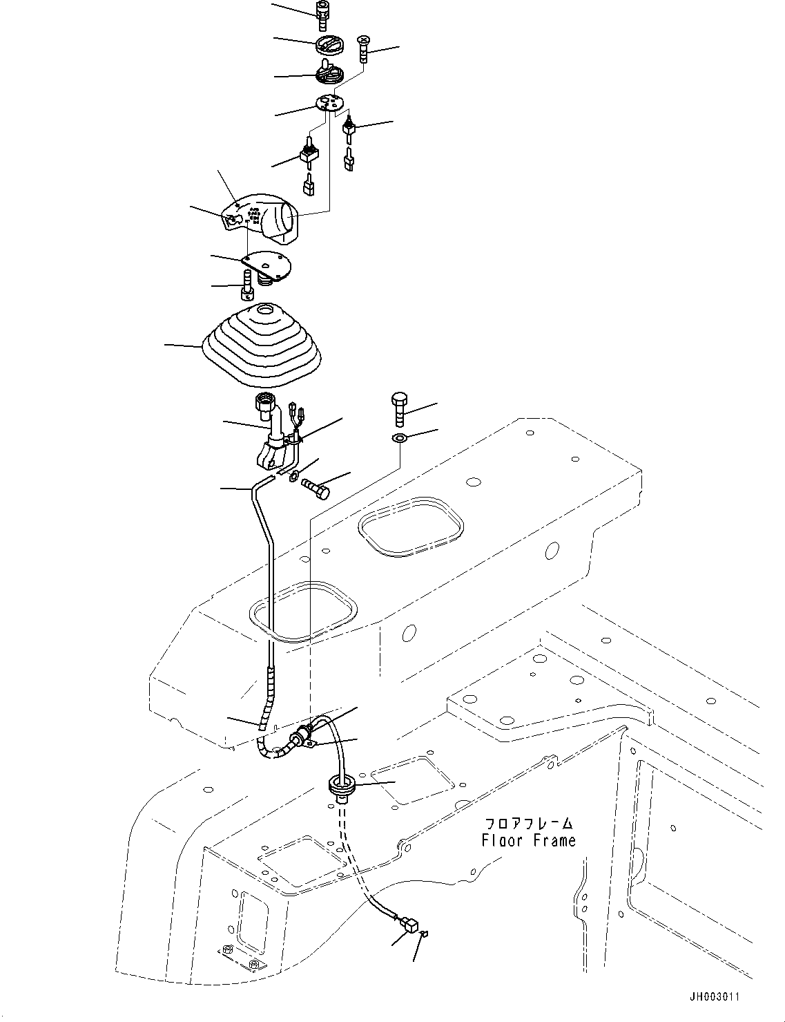 Komatsu parts book diagram for D375A-6 S/N 62001-UP (Mining Specification): FLOOR FRAME, BLADE CONTROL LEVER(#62001-)